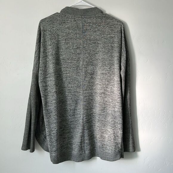 90 Degree by Reflex Waterfall Open Front Cardigan Sweater Cozy Gray Medium - Picture 3 of 3
